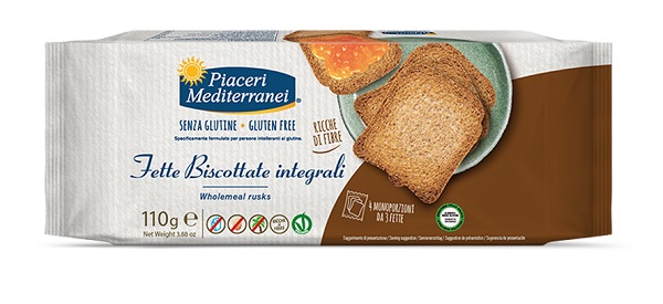 PIACERI MEDITERRANEI FETTE BISCOTTATE INTEGRALI 110 G - Farmacia Artemisia di Montecuollo Dott. Angelo snc