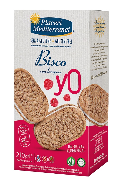 PIACERI MEDITERRANEI BISCO YO LAMPONI 210 G - Farmacia Artemisia di Montecuollo Dott. Angelo snc