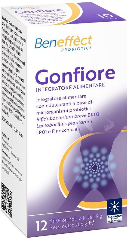 BENEFFECT GONFIORE 12 STICK OROSOLUBILI DA 1,8 G - Farmacia Artemisia di Montecuollo Dott. Angelo snc