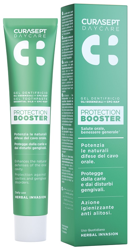 CURASEPT DAYCARE DENTIFRICIO PROTECTION BOOSTER HERBAL INVASION 75 ML - Farmacia Artemisia di Montecuollo Dott. Angelo snc