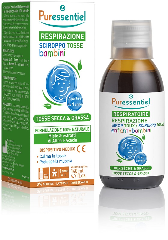 PURESSENTIEL SCIROPPO TOSSE BAMBINI 140 ML - Farmacia Artemisia di Montecuollo Dott. Angelo snc
