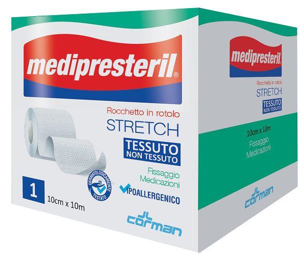MEDIPRESTERIL ROCCHETTO ROTOLO STRETCH TESSUTO NON TESSUTO 10 CM X 1000 CM - Farmacia Artemisia di Montecuollo Dott. Angelo snc