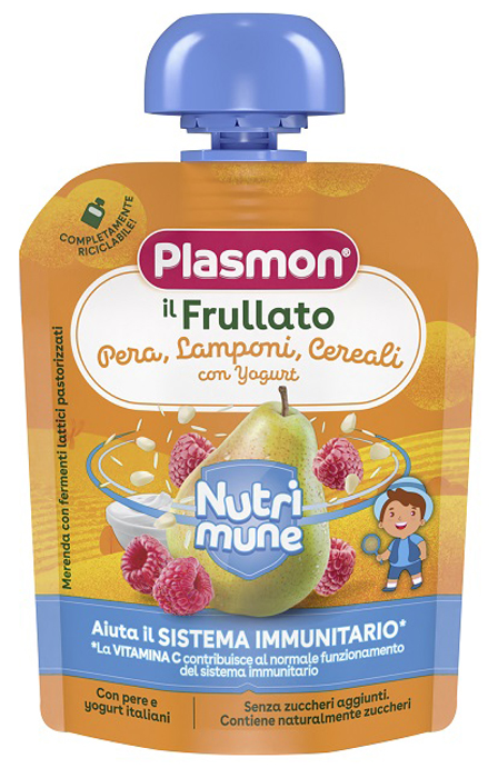 PLASMON NUTRI-MUNE PERA/LAMPONI E CEREALI CON YOGURT 85 G - Farmacia Artemisia di Montecuollo Dott. Angelo snc