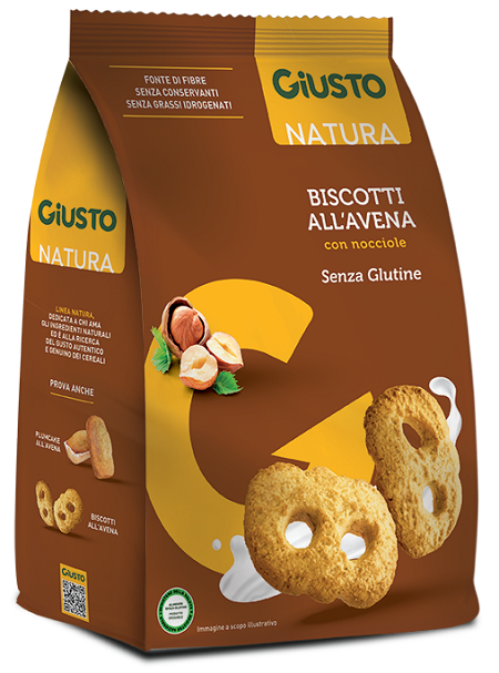 GIUSTO SENZA GLUTINE BISCOTTI AVENA CON NOCCIOLE 250 G - Farmacia Artemisia di Montecuollo Dott. Angelo snc