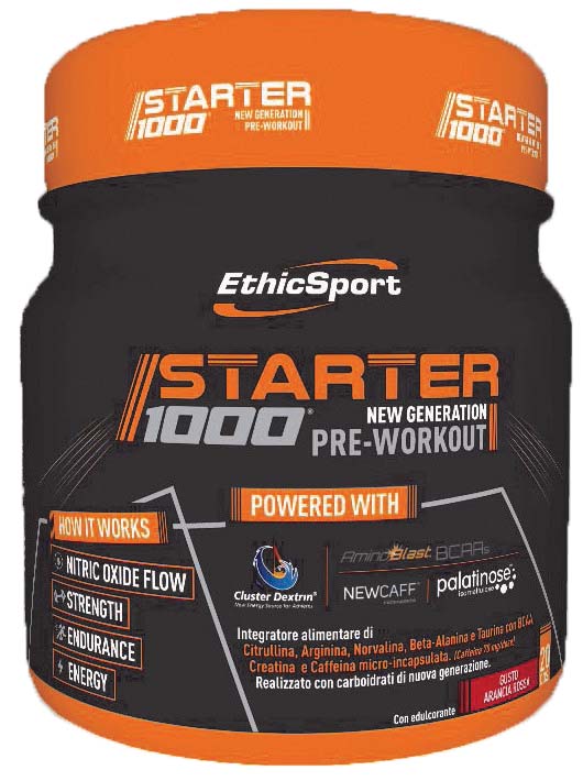 STARTER 1000 NEW GENERATION PRE WORKOUT GUSTO ARANCIA ROSSA 400 G - Farmacia Artemisia di Montecuollo Dott. Angelo snc