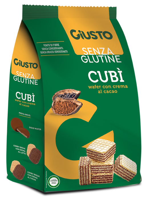 GIUSTO SENZA GLUTINE CUBI' WAFER CACAO 250 G - Farmacia Artemisia di Montecuollo Dott. Angelo snc