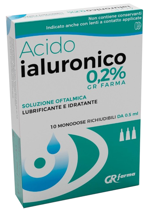 SOLUZIONE OFTALMICA LUBRIFICANTE E IDRATANTE ACIDO IALURONICO 0,2% 10 MONODOSE RICHIUDIBILI DA 0,5 ML - Farmacia Artemisia di Montecuollo Dott. Angelo snc