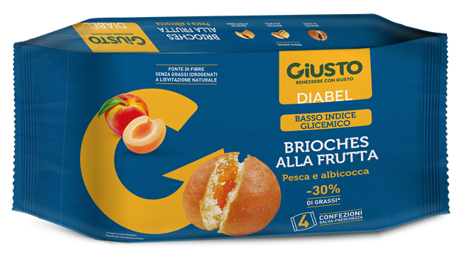 GIUSTO DIABEL BRIOCHE FRUTTA 4 PEZZI DA 45 G - Farmacia Artemisia di Montecuollo Dott. Angelo snc