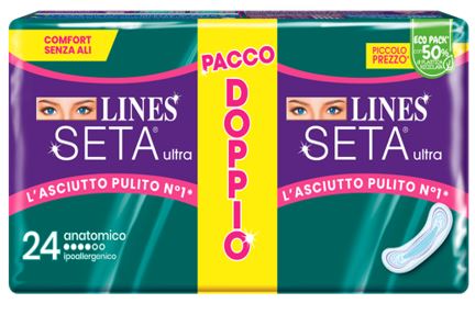 LINES SETA ULTRA ASSORBENTI ANATOMICO VP DWCT 24 PEZZI - Farmacia Artemisia di Montecuollo Dott. Angelo snc