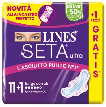 LINES SETA ULTRA ASSORBENTI LUNGO ALI CP 11+1 PEZZI - Farmacia Artemisia di Montecuollo Dott. Angelo snc