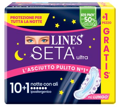 LINES SETA ULTRA ASSORBENTI NOTTE CP 10+1 PEZZI - Farmacia Artemisia di Montecuollo Dott. Angelo snc