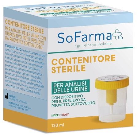 CONTENITORE URINA SOTTOVUOTO DA 120 ML SOFARMAPIU' - Farmacia Artemisia di Montecuollo Dott. Angelo snc