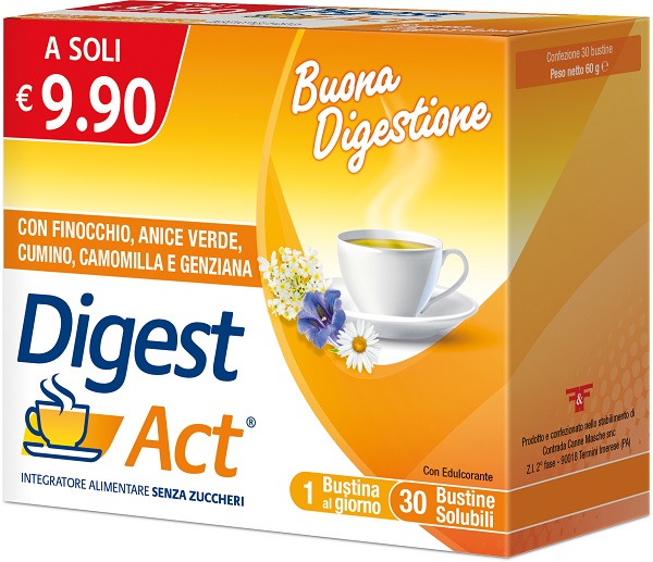 DIGEST ACT 30 BUSTINE SOLUBILI SENZA ZUCCHERI - Farmacia Artemisia di Montecuollo Dott. Angelo snc