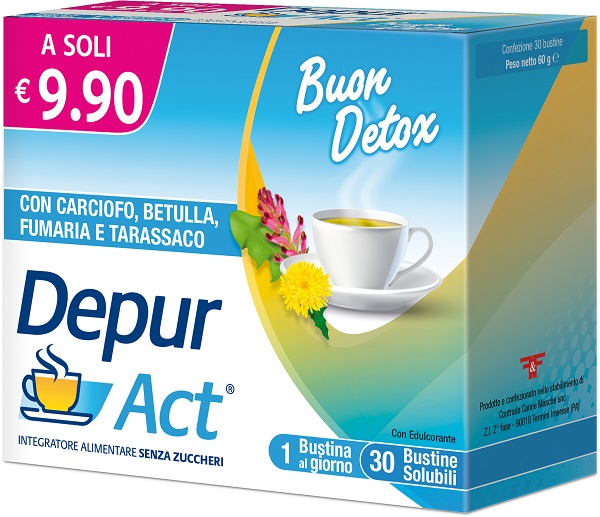 DEPUR ACT 30 BUSTINE SOLUBILI SENZA ZUCCHERI - Farmacia Artemisia di Montecuollo Dott. Angelo snc