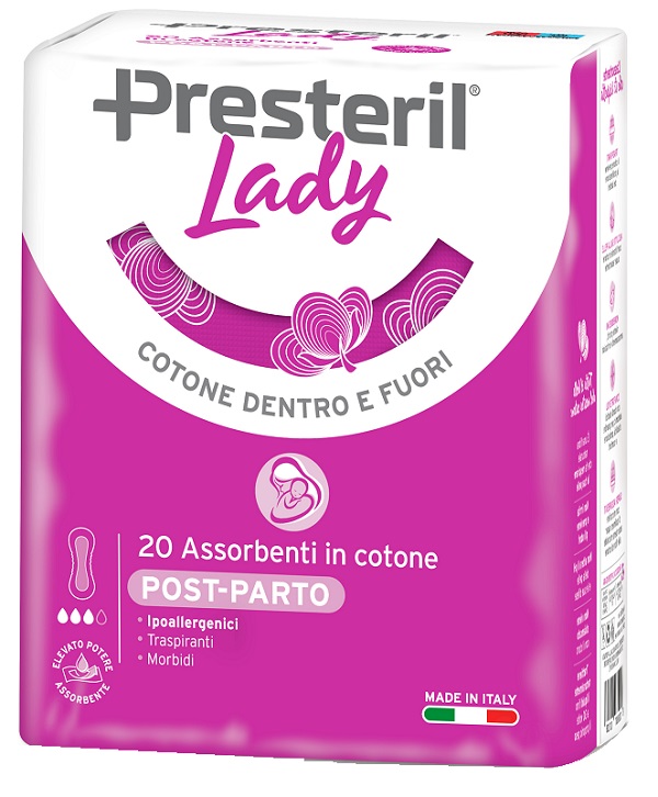 PRESTERIL LADY ASSORBENTE POST PARTO 20 PEZZI - Farmacia Artemisia di Montecuollo Dott. Angelo snc