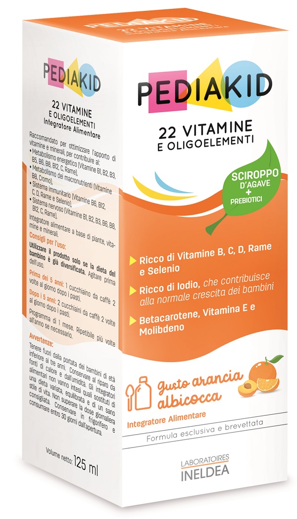 PEDIAKID 22 VITAMINE E OLIGOELEMENTI SCIROPPO 125 ML - Farmacia Artemisia di Montecuollo Dott. Angelo snc