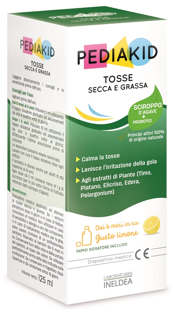 PEDIAKID TOSSE SECCA E GRASSA SCIROPPO 125 ML - Farmacia Artemisia di Montecuollo Dott. Angelo snc