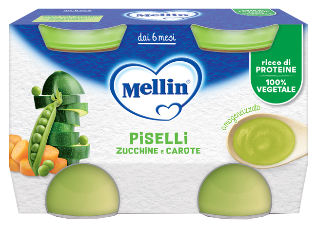 MELLIN OMOGENEIZZATO PISELLI E CAROTE 2 PEZZI DA 130 G - Farmacia Artemisia di Montecuollo Dott. Angelo snc