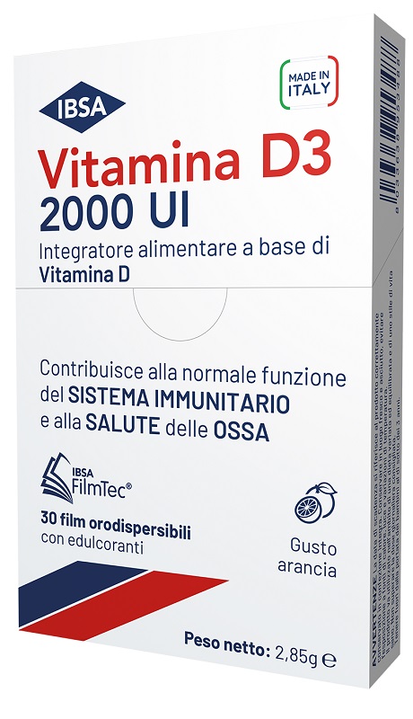 VITAMINA D3 IBSA 2000 UI 30 FILM ORODISPERSIBILI - Farmacia Artemisia di Montecuollo Dott. Angelo snc