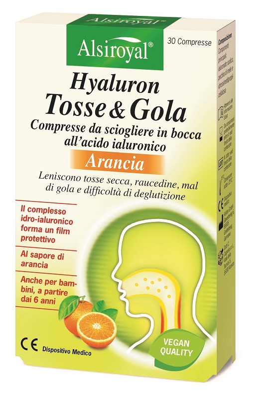 HYALURON TOSSE&GOLA ARANCIA 30 COMPRESSE - Farmacia Artemisia di Montecuollo Dott. Angelo snc