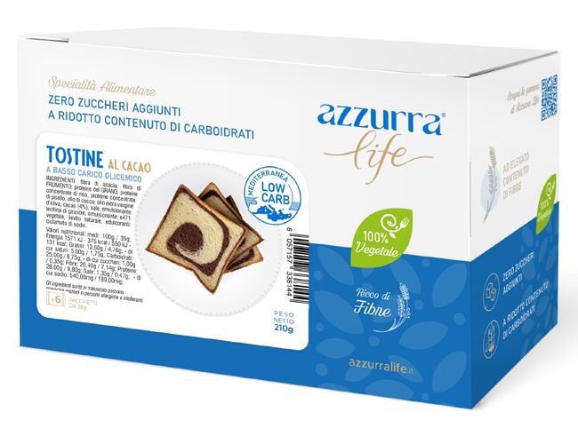 AZZURRA LIFE TOSTINE CACAO 6 PEZZI DA 35 G - Farmacia Artemisia di Montecuollo Dott. Angelo snc