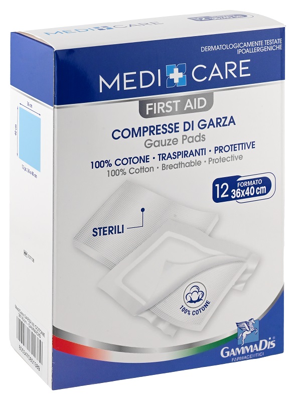 GARZA MEDICARE COTONE 36X40 CM 12 PEZZI - Farmacia Artemisia di Montecuollo Dott. Angelo snc