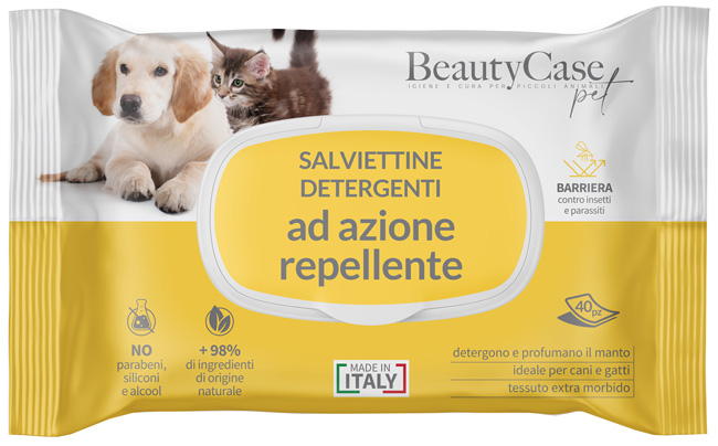 BEAUTYCASE PET SALVIETTINE DETERGENTI AD AZIONE REPELLENTE FLOW PACK 40 PEZZI - Farmacia Artemisia di Montecuollo Dott. Angelo snc