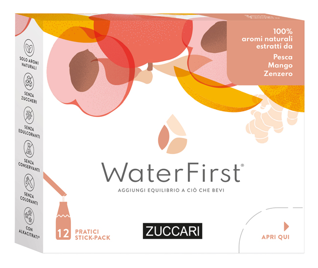 WATER FIRST PESCA-MANGO-ZENZERO 12 STICK PACK - Farmacia Artemisia di Montecuollo Dott. Angelo snc