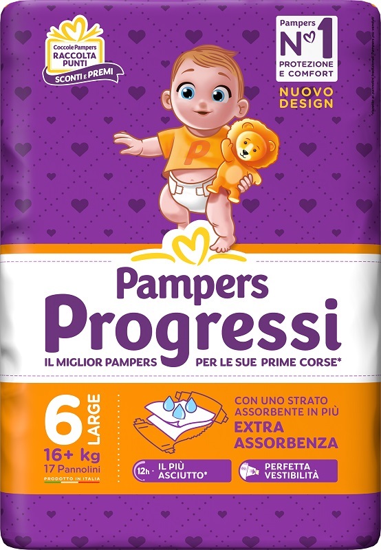 PAMPERS PROGRESSI XL 17 PEZZI - Farmacia Artemisia di Montecuollo Dott. Angelo snc