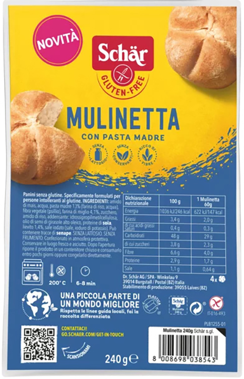 SCHAR MULINETTA 4 PEZZI DA 60 G - Farmacia Artemisia di Montecuollo Dott. Angelo snc