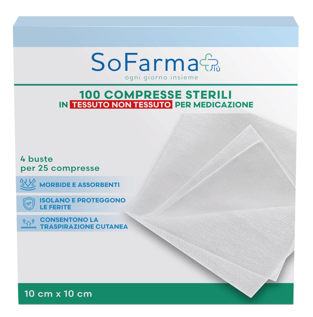 GARZA COMPRESSA IN TNT 10X10 CM 100 PEZZI SOFARMAPIU' - Farmacia Artemisia di Montecuollo Dott. Angelo snc
