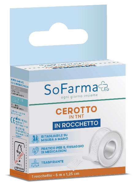 ROCCHETTO TESSUTO NON TESSUTO M 5X1,25 CM SOFARMAPIU' - Farmacia Artemisia di Montecuollo Dott. Angelo snc
