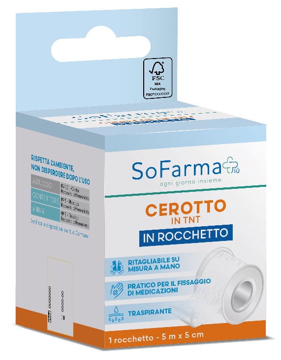 ROCCHETTO TESSUTO NON TESSUTO M 5X5 CM SOFARMAPIU' - Farmacia Artemisia di Montecuollo Dott. Angelo snc