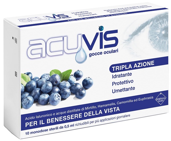 GOCCE OCULARI ACUVIS 10 FLACONCINI 0,5 ML - Farmacia Artemisia di Montecuollo Dott. Angelo snc