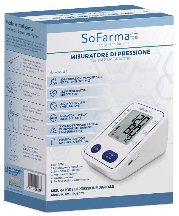 SFIGMOMANOMETRO DIGITALE DA BRACCIO SOFARMAPIU' - Farmacia Artemisia di Montecuollo Dott. Angelo snc