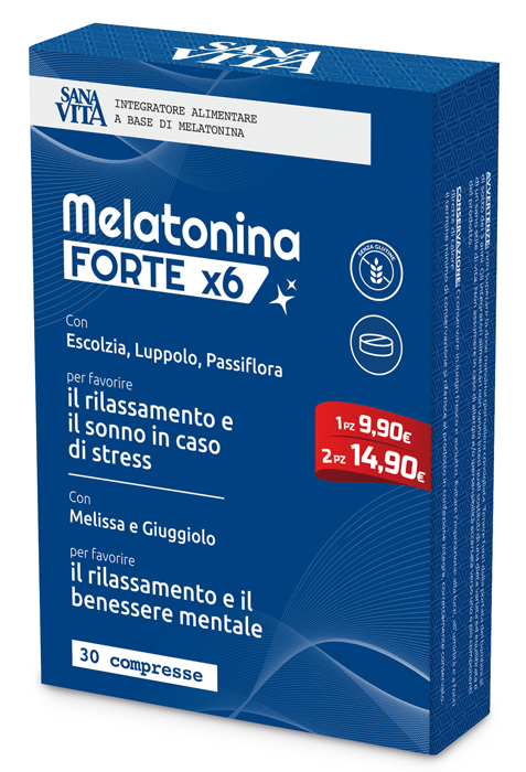 SANAVITA MELATONINA FORTE X6 30 COMPRESSE - Farmacia Artemisia di Montecuollo Dott. Angelo snc