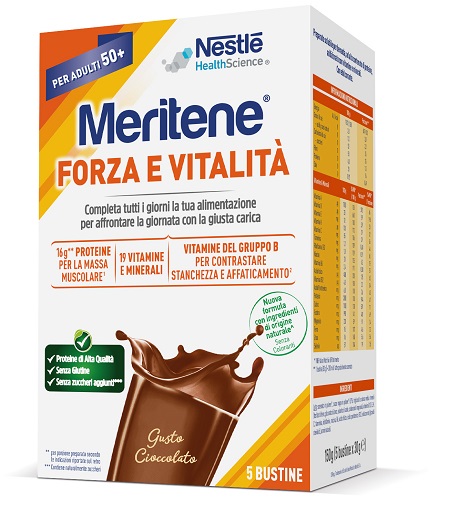 MERITENE FORZA E VITALITA' CIOCCOLATO 5 BUSTINE DA 30 G - Farmacia Artemisia di Montecuollo Dott. Angelo snc