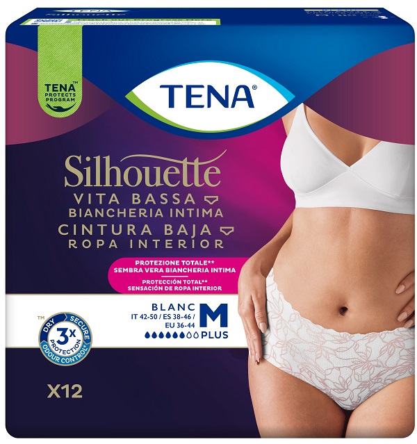 PANNOLONE A MUTANDINA ASSORBENTE TENA SILHOUETTE PLUS WHITE MEDIUM 12 PEZZI - Farmacia Artemisia di Montecuollo Dott. Angelo snc