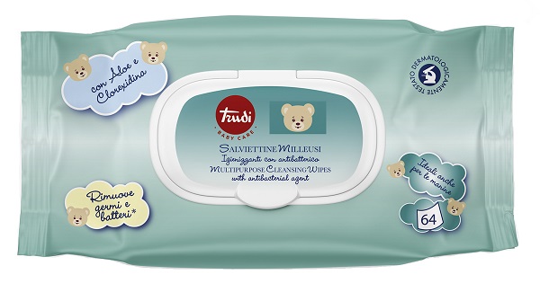 TRUDI BABY CARE SALVIETTINE IGIENIZZANTI ANTIBATTERICO 64 PEZZI - Farmacia Artemisia di Montecuollo Dott. Angelo snc