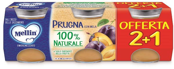 MELLIN OMOGENEIZZATO PRUGNA 3 PEZZI DA 100 G - Farmacia Artemisia di Montecuollo Dott. Angelo snc