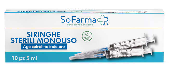 SIRINGA STERILE 5MM GAUGE 23 SOFARMAPIU' 10 PEZZI - Farmacia Artemisia di Montecuollo Dott. Angelo snc
