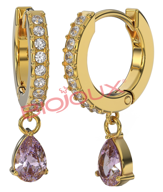 BJT317 ORECCHINI INES VIOLA GOLD PLATED - Farmacia Artemisia di Montecuollo Dott. Angelo snc