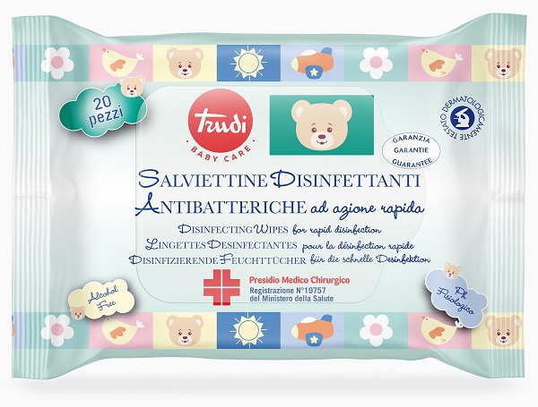 TRUDI BABY CARE SALVIETTINE DISINFETTANTI PMC 20 PEZZI - Farmacia Artemisia di Montecuollo Dott. Angelo snc