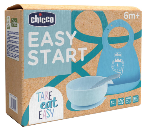 CH SET PAPPA SILICONE 6M+ AZZURRO - Farmacia Artemisia di Montecuollo Dott. Angelo snc