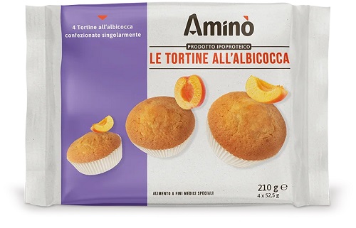 AMINO' LE TORTINE ALBICOCCA 4 PEZZI DA 52,5 G - Farmacia Artemisia di Montecuollo Dott. Angelo snc