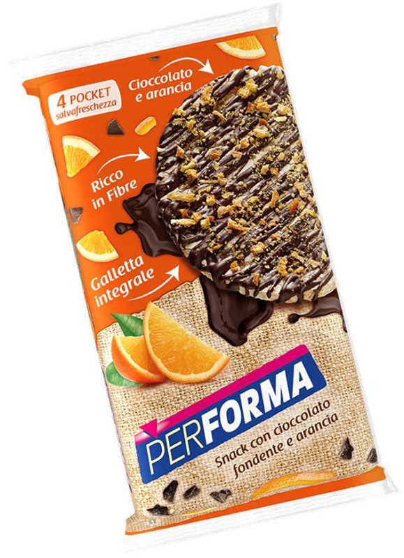 PERFORMA GALLETTE CIOCCOLATO FONDENTE E ARANCIA 4 POCKET - Farmacia Artemisia di Montecuollo Dott. Angelo snc