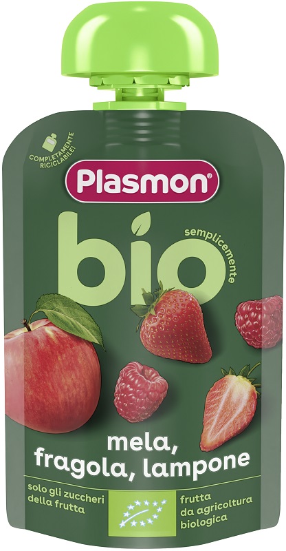 PLASMON MELA FRAGOLA LAMPONE BIO POUCHES 100 G - Farmacia Artemisia di Montecuollo Dott. Angelo snc