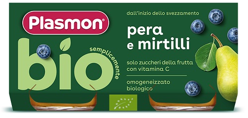 PLASMON OMOGENEIZZATO BIO PERA MIRTILLI 2 VASETTI X 80 G - Farmacia Artemisia di Montecuollo Dott. Angelo snc