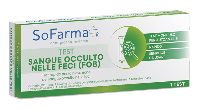 TEST AUTODIAGNOSTICO RAPIDO SOFARMAPIU' PER LA RILEVAZIONE DEL SANGUE OCCULTO NELLE FECI - Farmacia Artemisia di Montecuollo Dott. Angelo snc