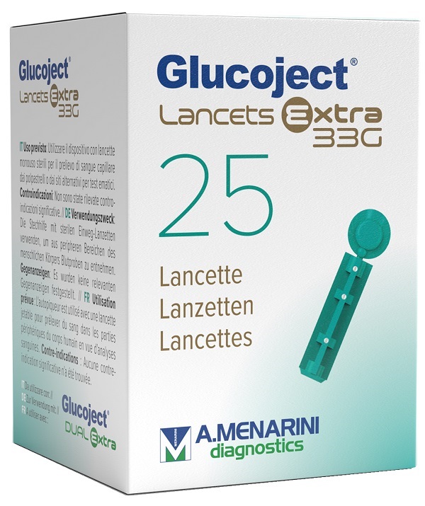 LANCETTA PUNGIDITO GLUCOJET EXTRA GAUGE 33 25 PEZZI - Farmacia Artemisia di Montecuollo Dott. Angelo snc